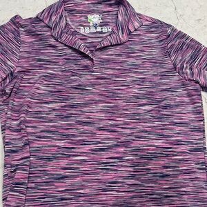 TailorByrd Pink and Purple Patterned Polo